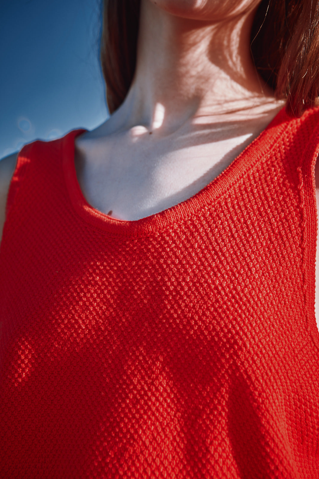 LARA Tank Top in Organic Cotton - Red