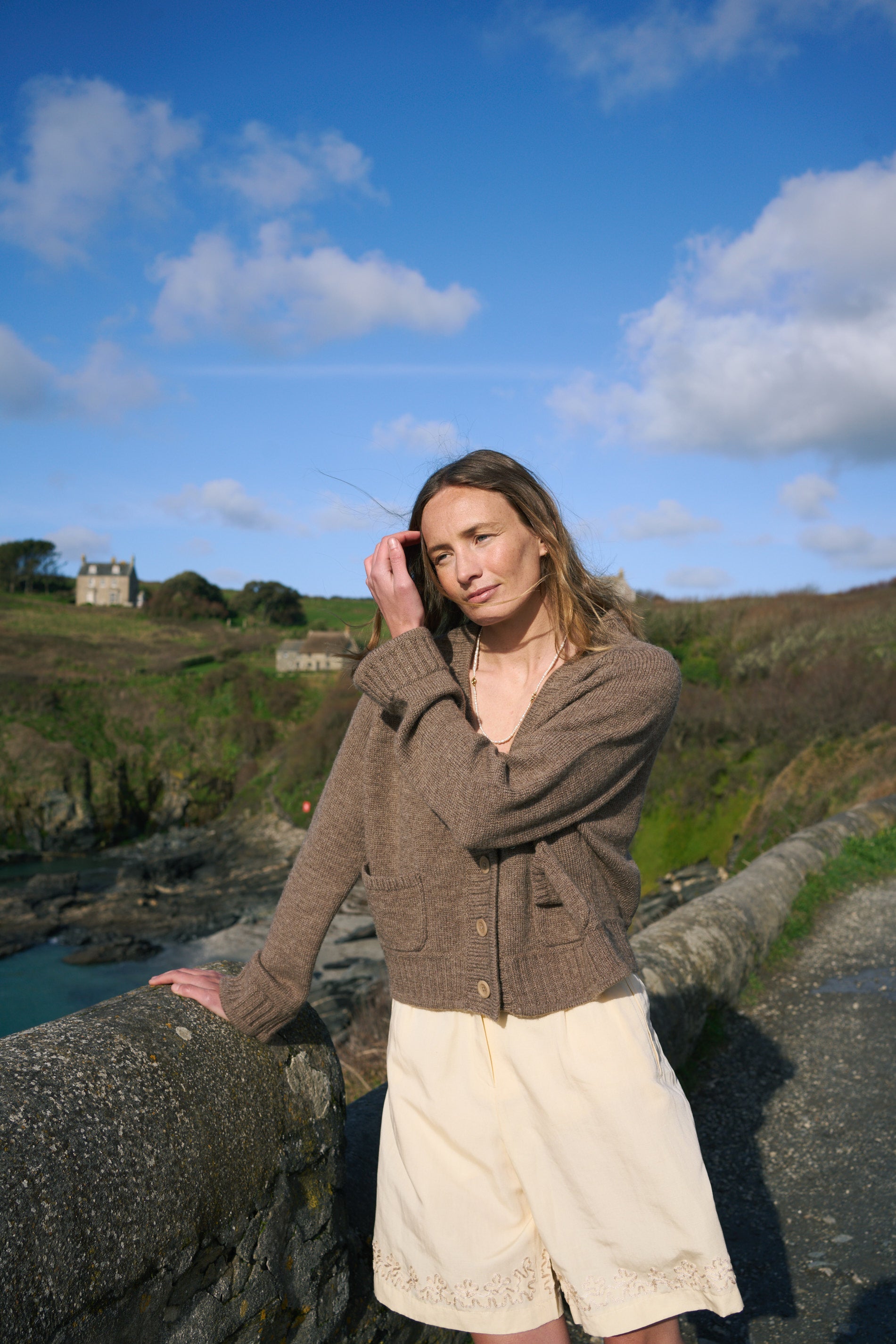 Ingleton Crop Cardigan in Loam