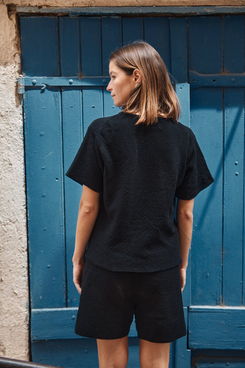 LÉA Short-Sleeve Tee in Organic Cotton - Black