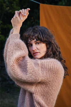 LUCIE Batwing Sweater in light pink - Cruelty Free Mohair Wool - L'Envers