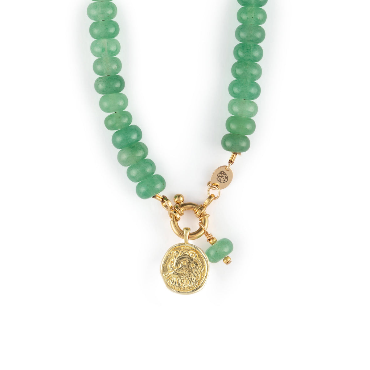 Gold Zodiac Coin Pendant Necklace • Leo