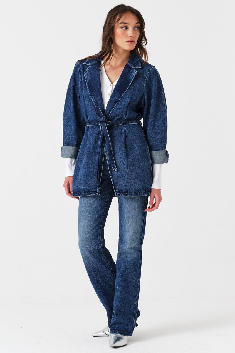 Bette Belted Denim Jacket in Phoenix