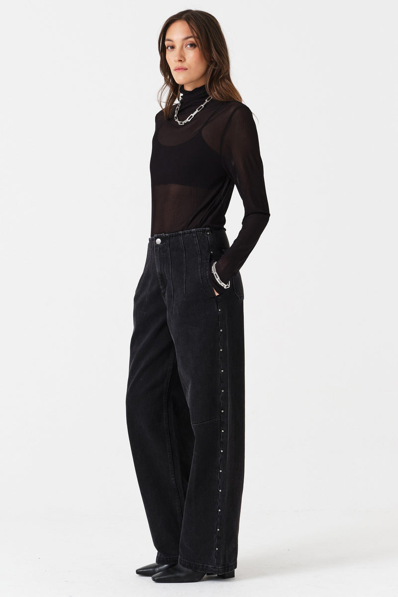 Noah Barrel Leg Studded Jean in Fairbanks