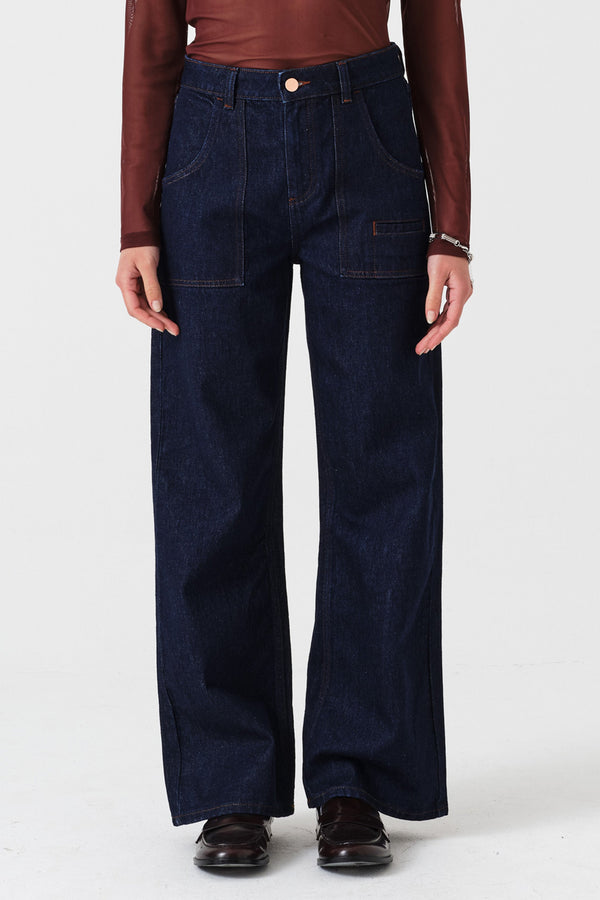 Eden Wide Leg Jean in Blue Moon
