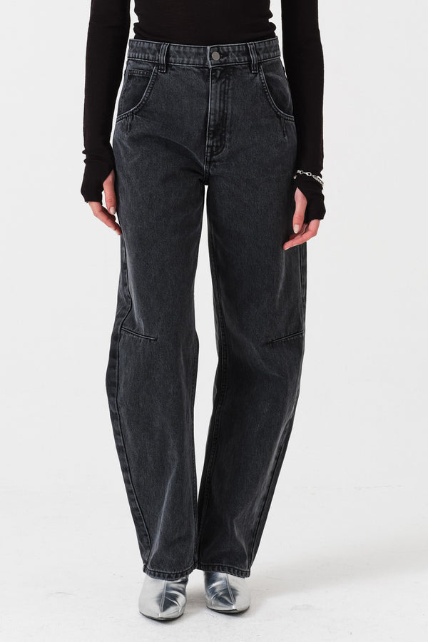 Nina Barrel Leg Jean in Raven