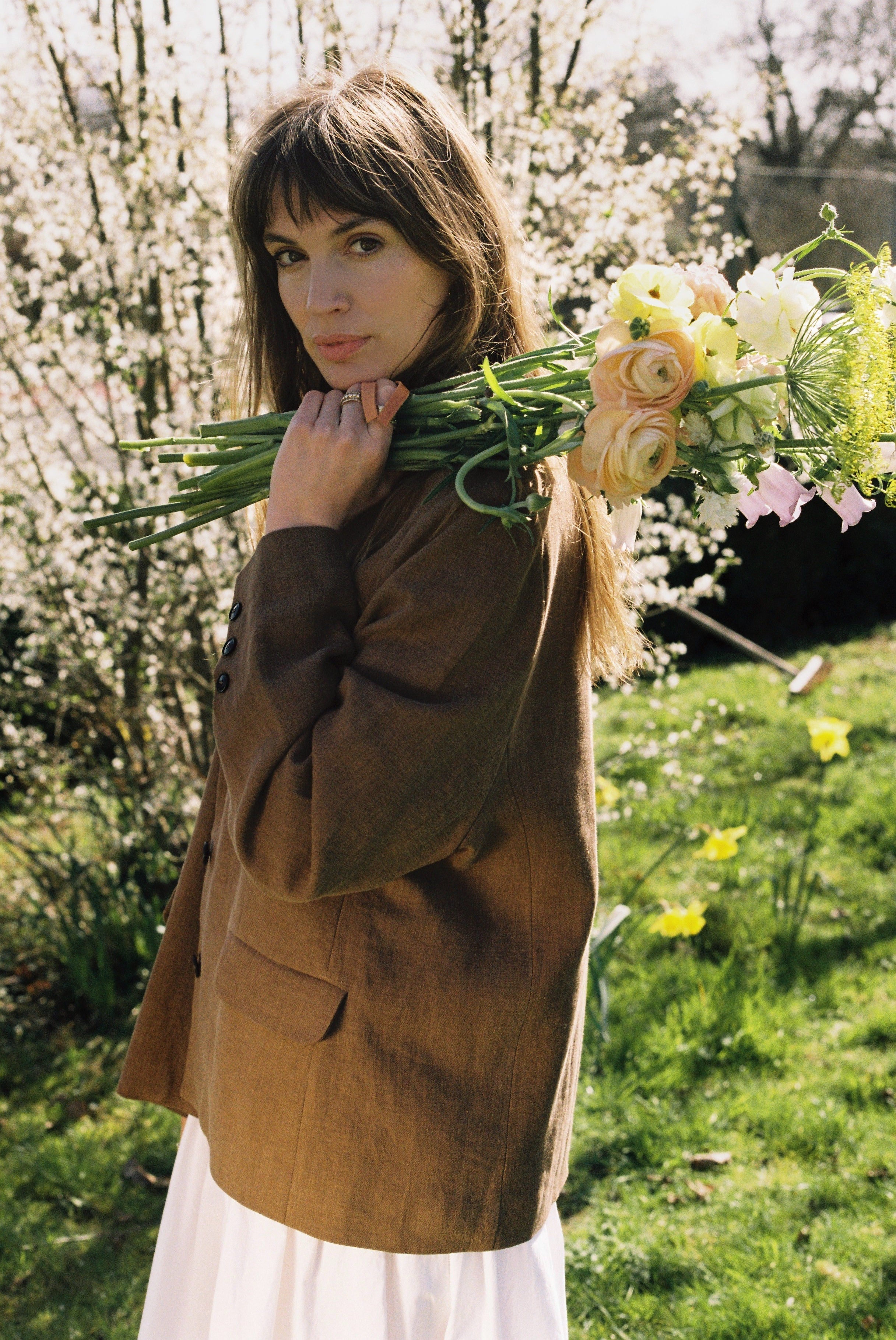Maeve Linen Wool Blazer  - Cinnamon