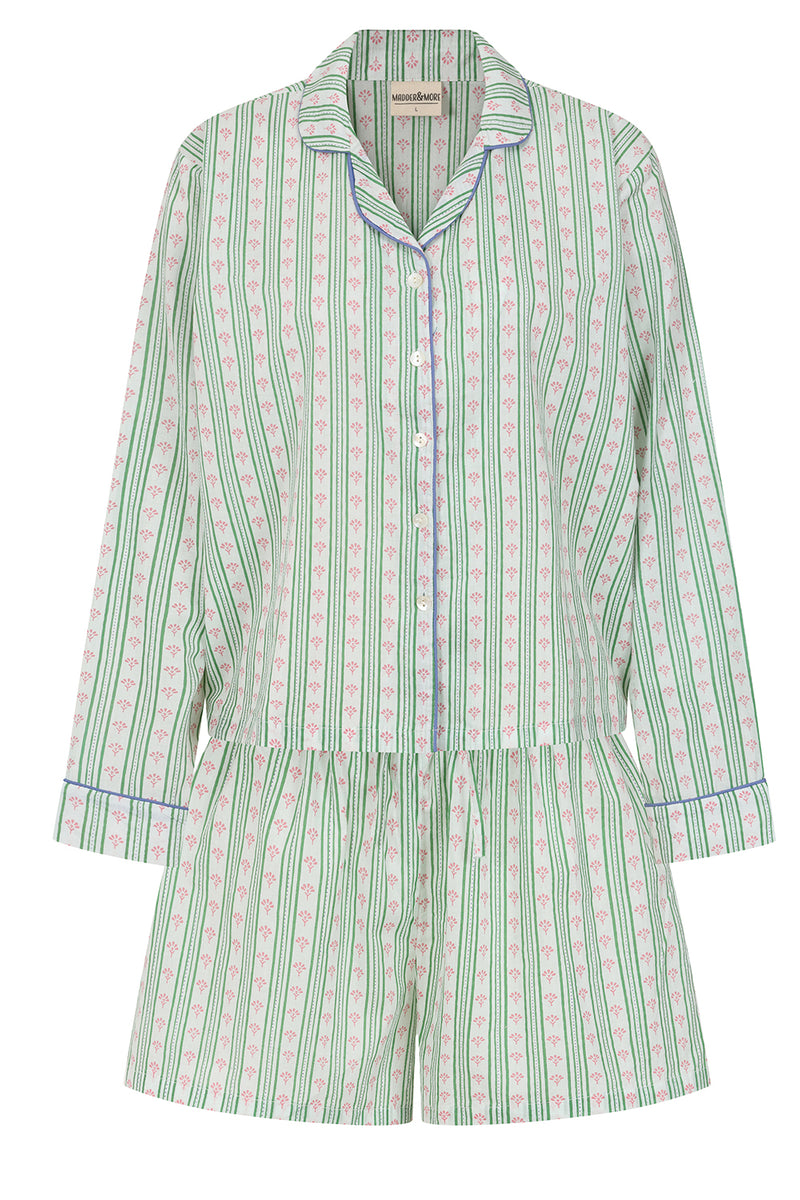 Green Stripe Short Pyjama Set