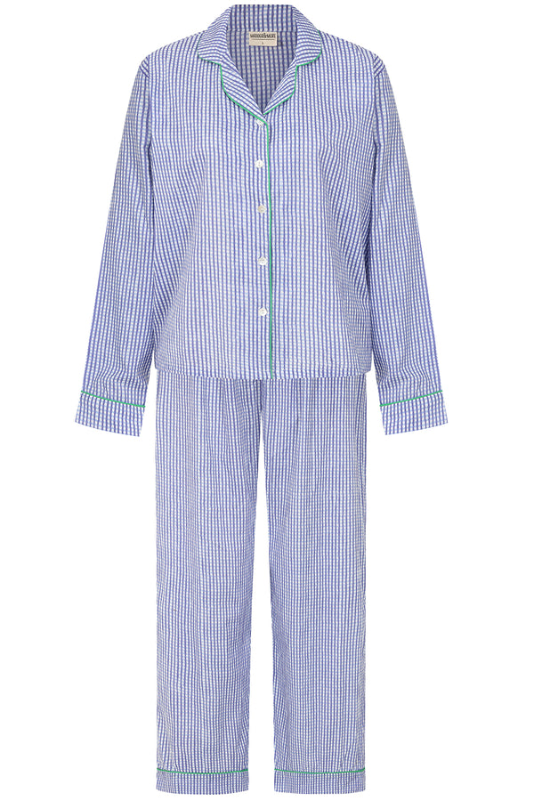Blue Gingham Long Pyjama Set