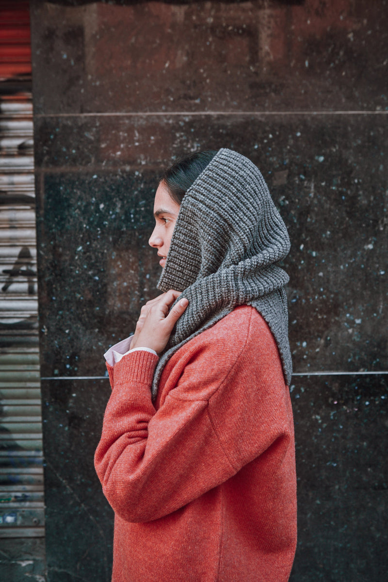 MARCELINA Hood in Merino Wool - Ash Grey | L'Envers