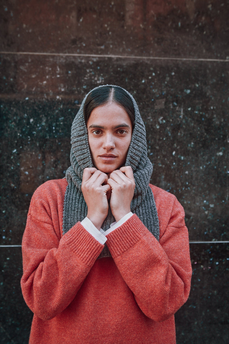 MARCELINA Hood in Merino Wool - Ash Grey | L'Envers