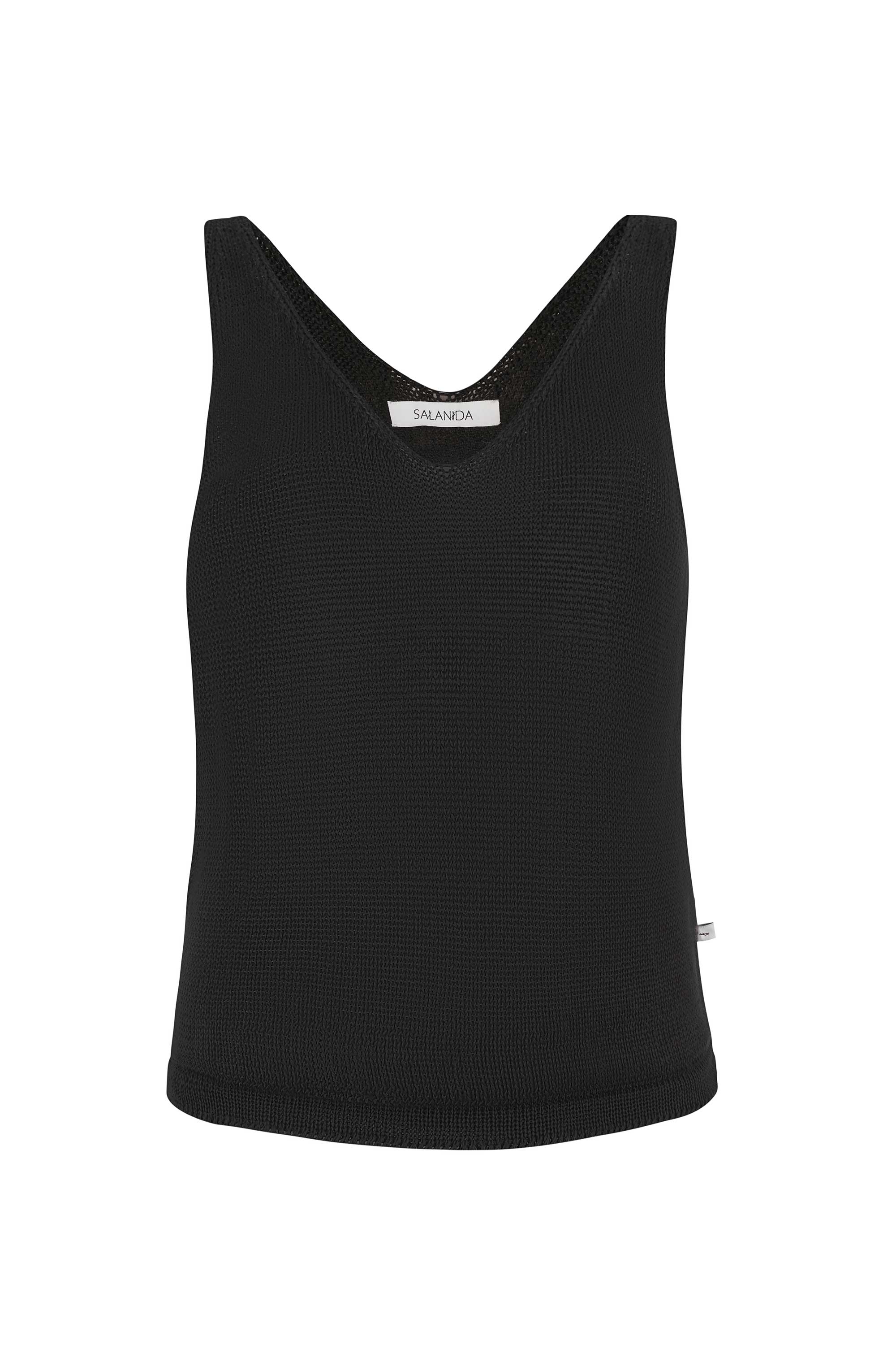 Mare 100% Linen Tank Top Black