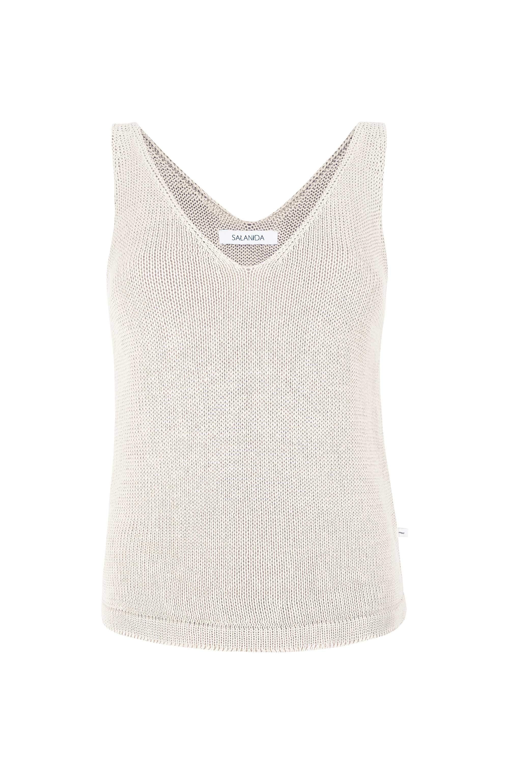 Mare 100% Linen Tank Top White