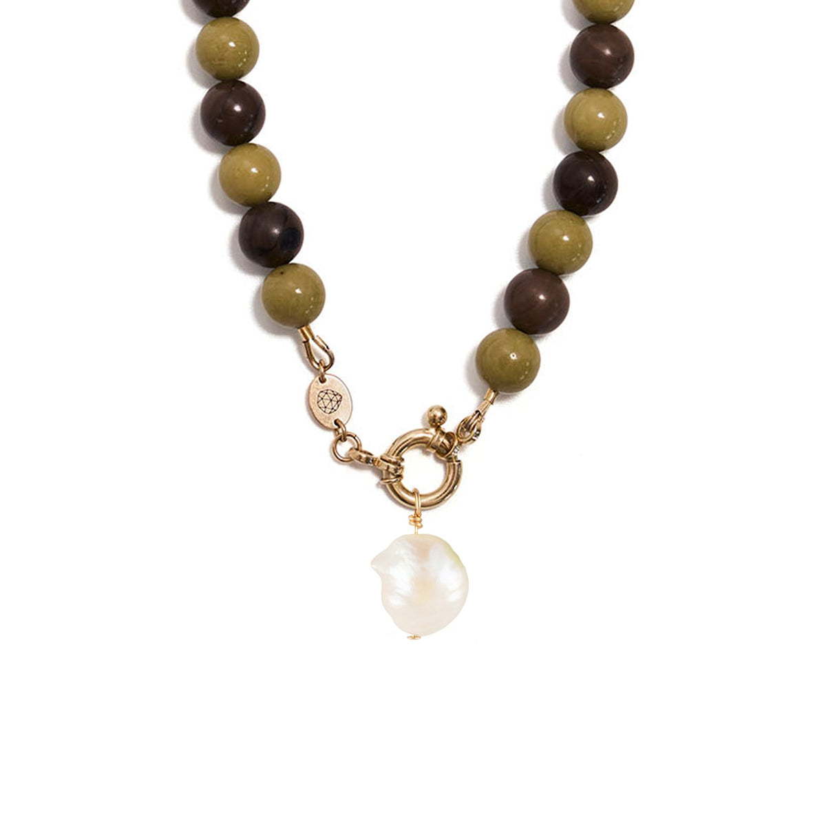 Matcha Jasper Statement Beaded Necklace