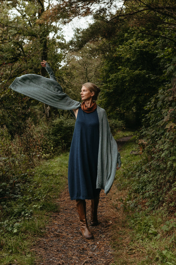 Eden Naturally Dyed Merino Midi Dress in Indigo