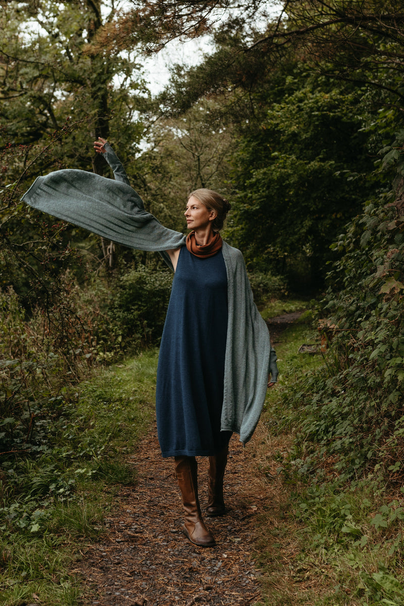 Eden Naturally Dyed Merino Midi Dress in Indigo