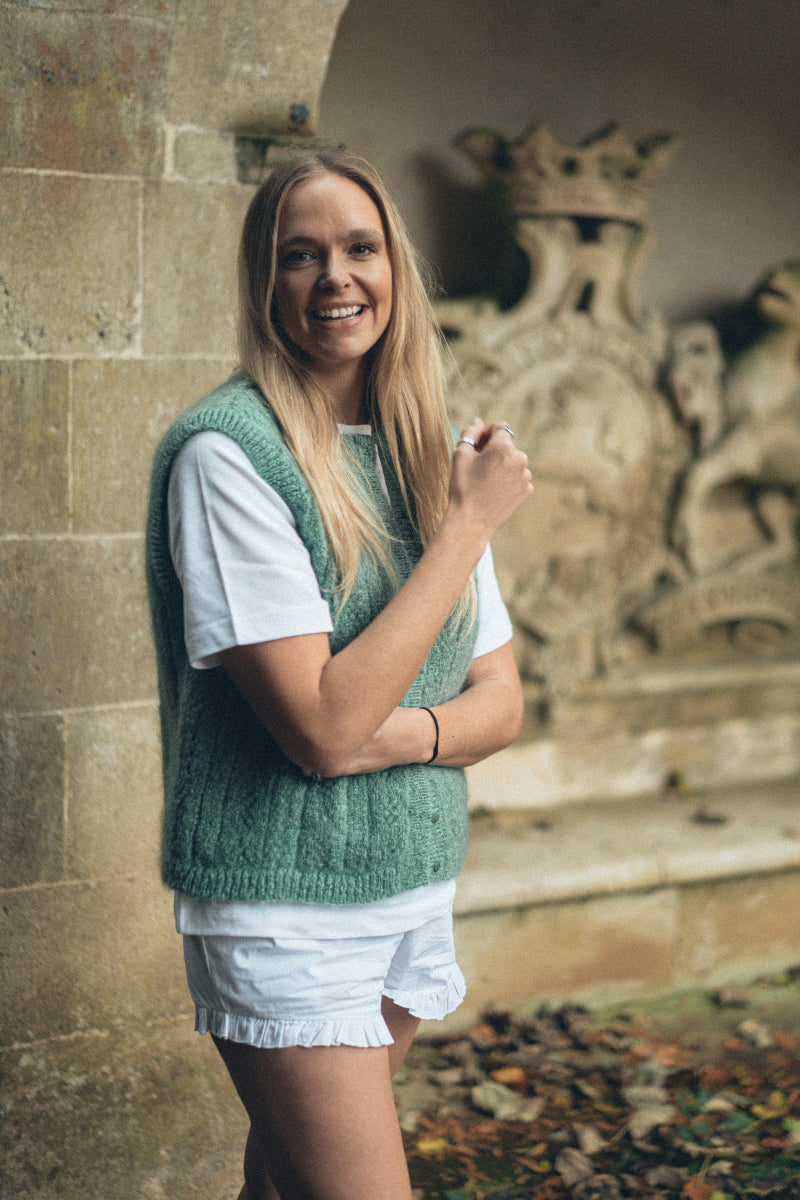 PRE-ORDER: Pointelle Knit Vest - Vanilla