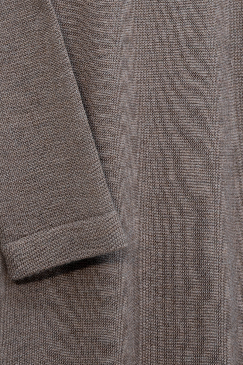 The Seasgair Naturally Dyed Merino Wool Maxi Dress in Mushroom