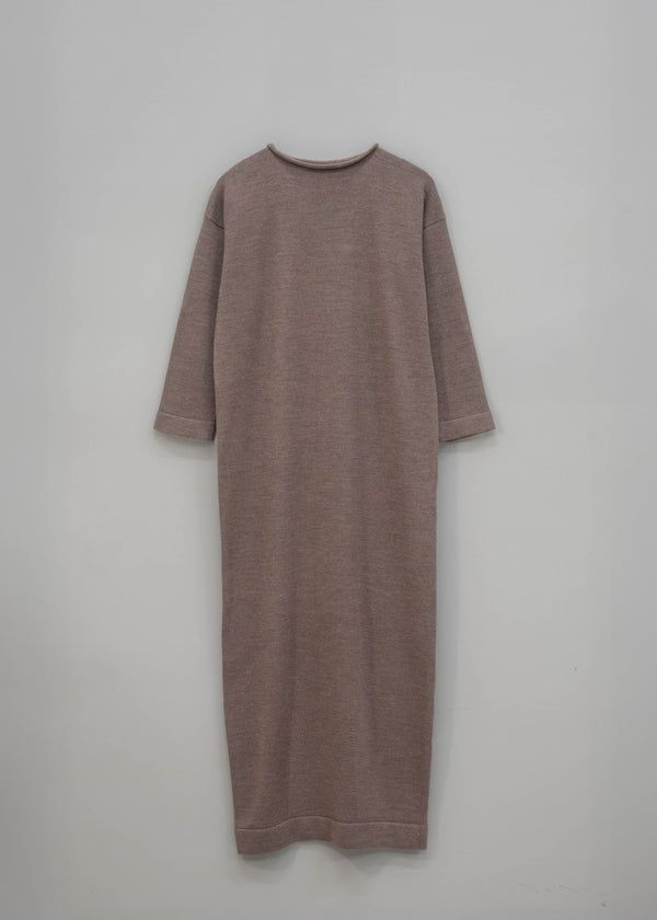 The Seasgair Naturally Dyed Merino Wool Maxi Dress in Mushroom
