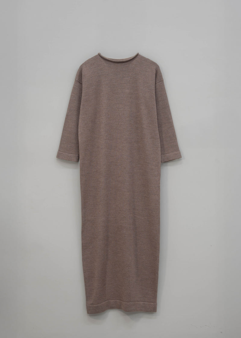 The Seasgair Naturally Dyed Merino Wool Maxi Dress in Mushroom