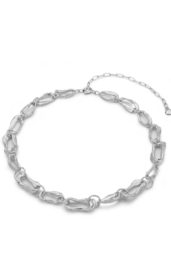 Vacation Chain Choker Necklace Silver