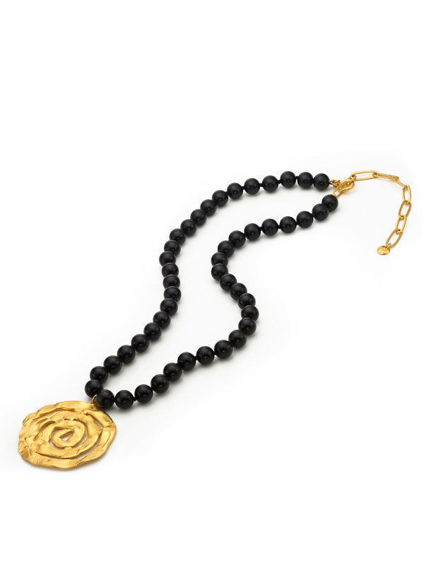 Origin Onyx Necklace Gold