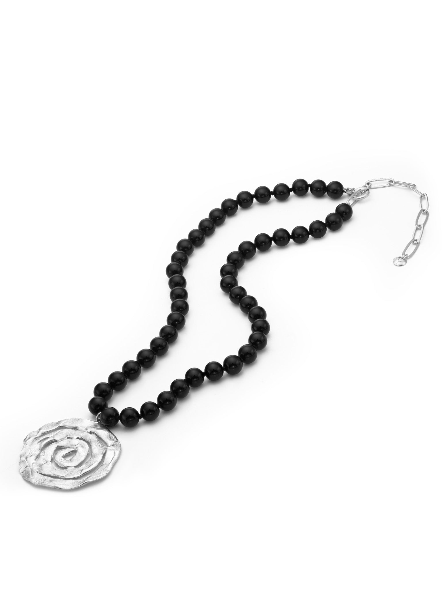 Origin Onyx Necklace Silver