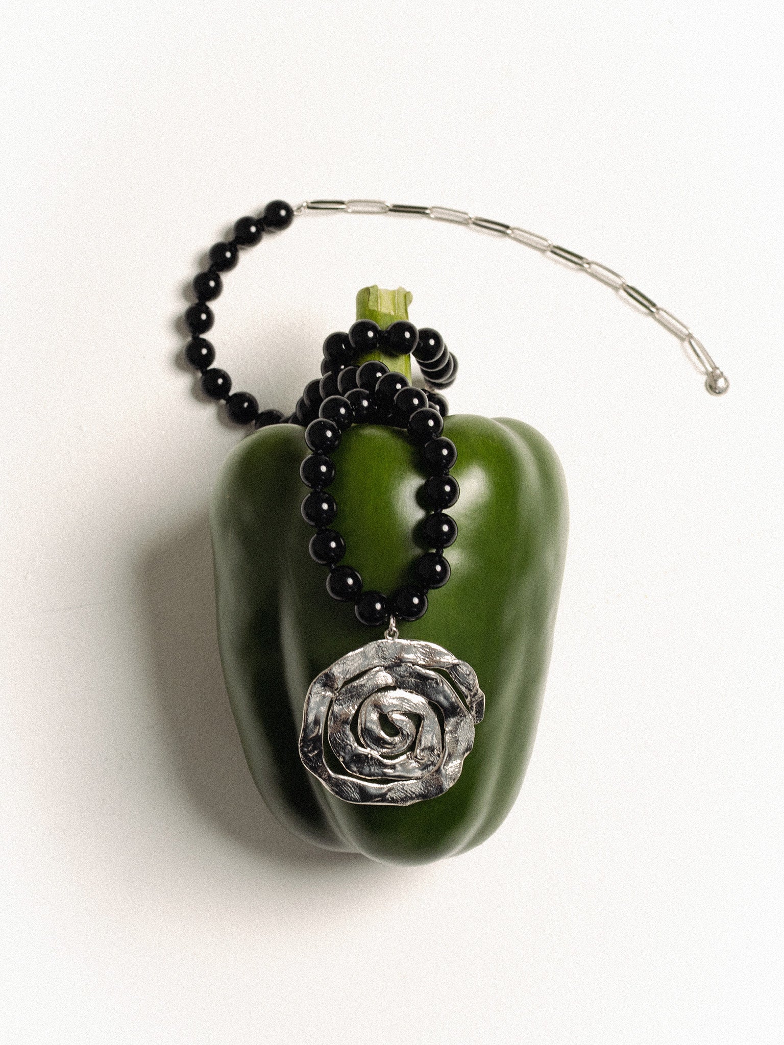 Origin Onyx Necklace Silver