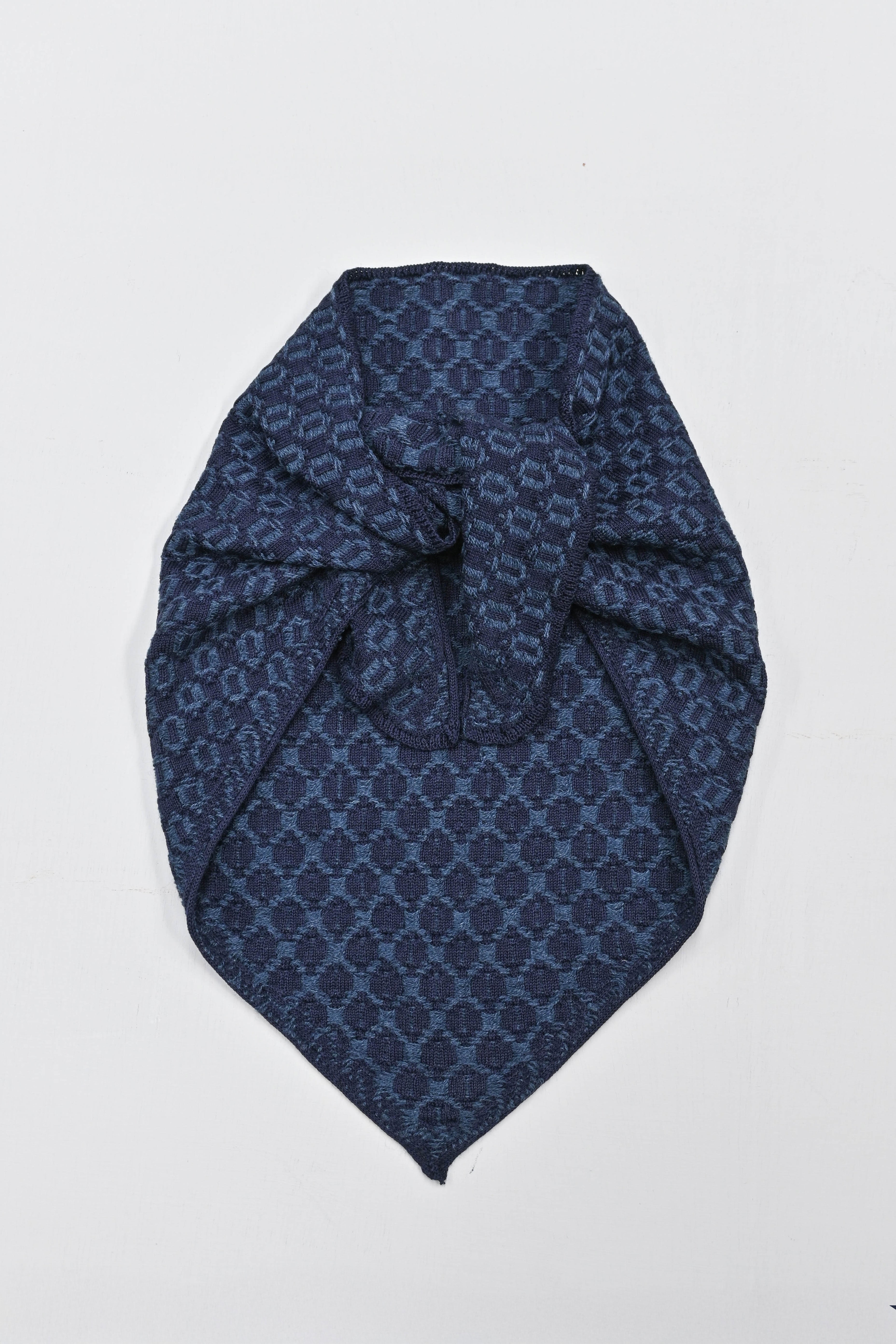 The Annie Collection: The Orton Weave Triangle Scarf in Navy/Indigo