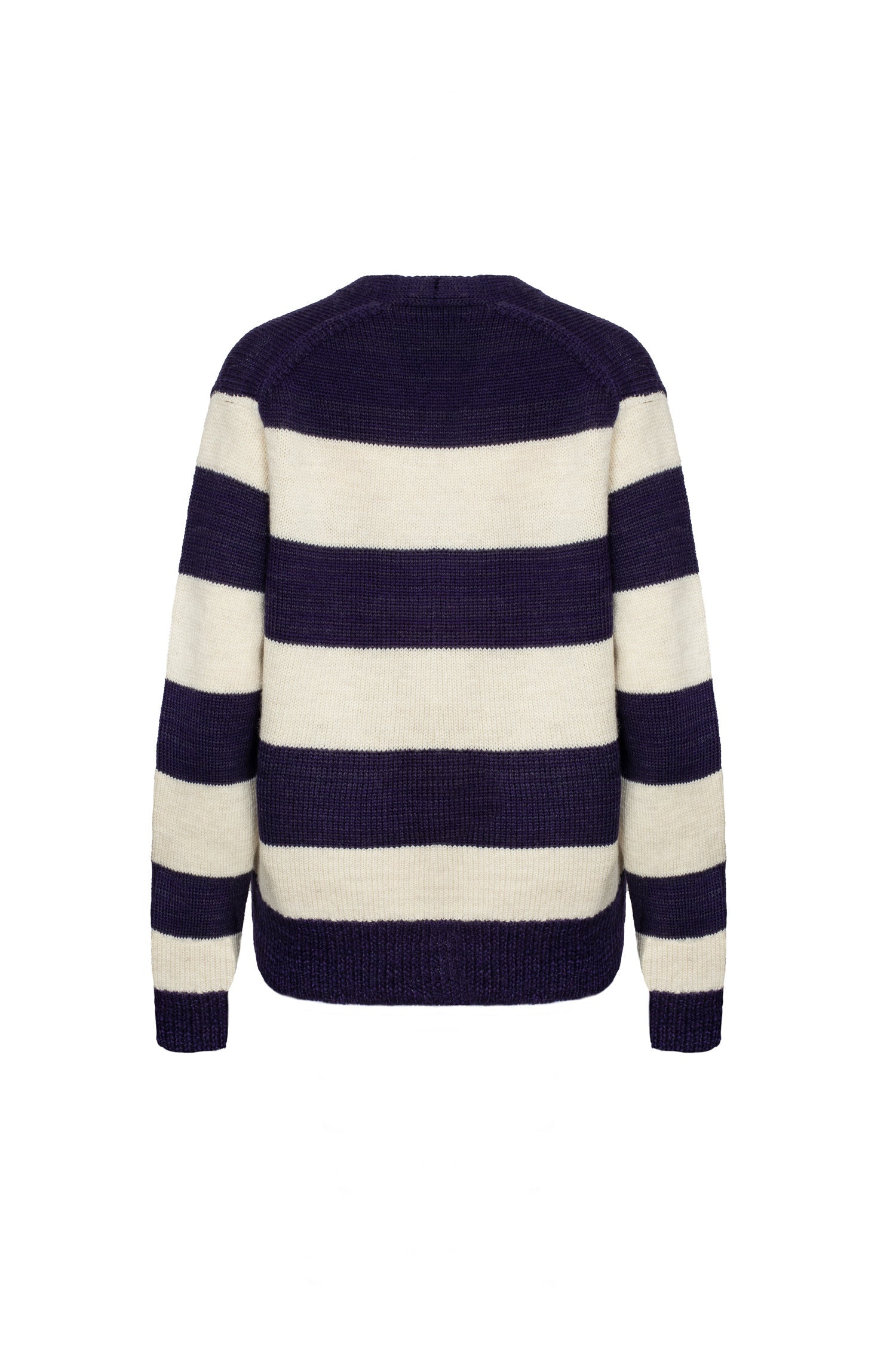 Pendle Cardigan in Damson & Ecru