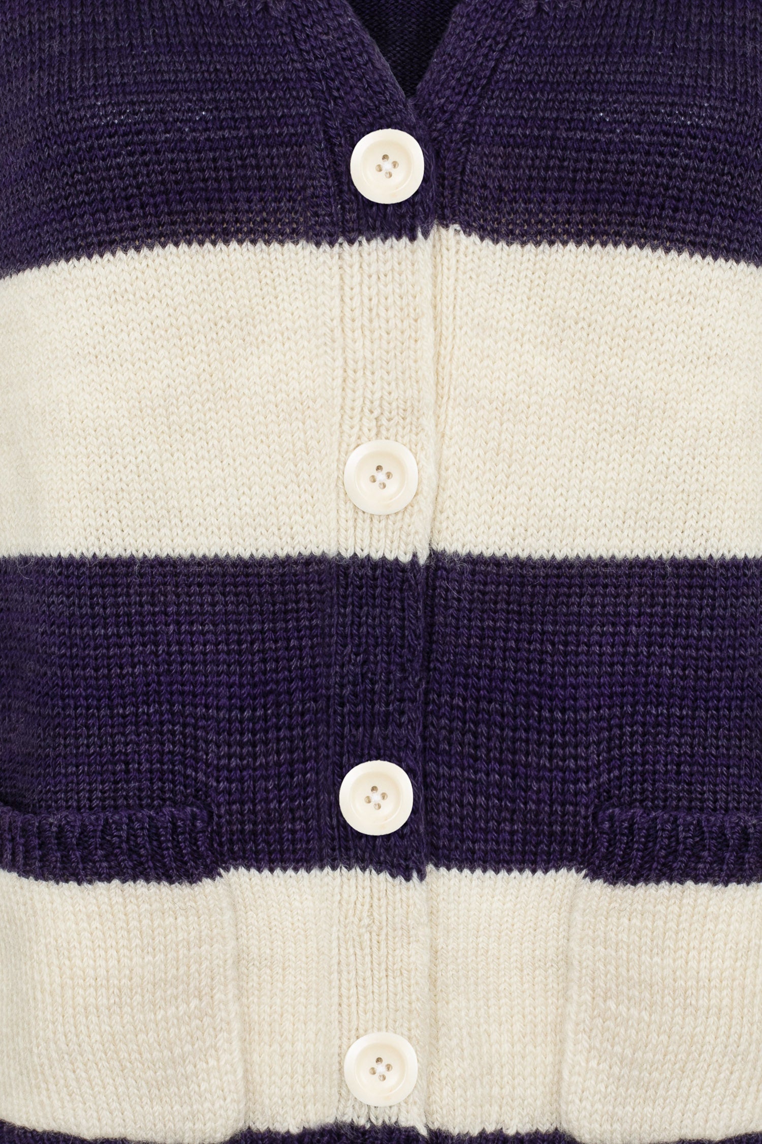 Pendle Cardigan in Damson & Ecru