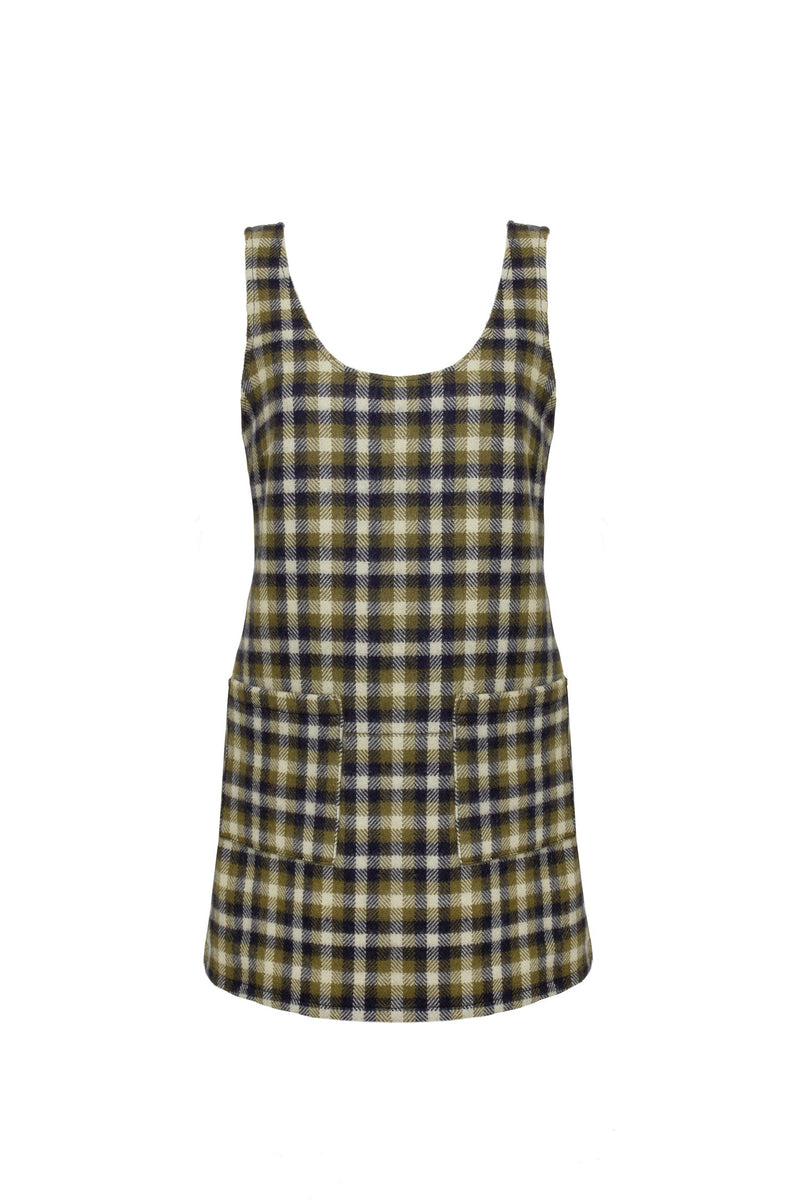 Penrith Mini Dress in Forest Tartan