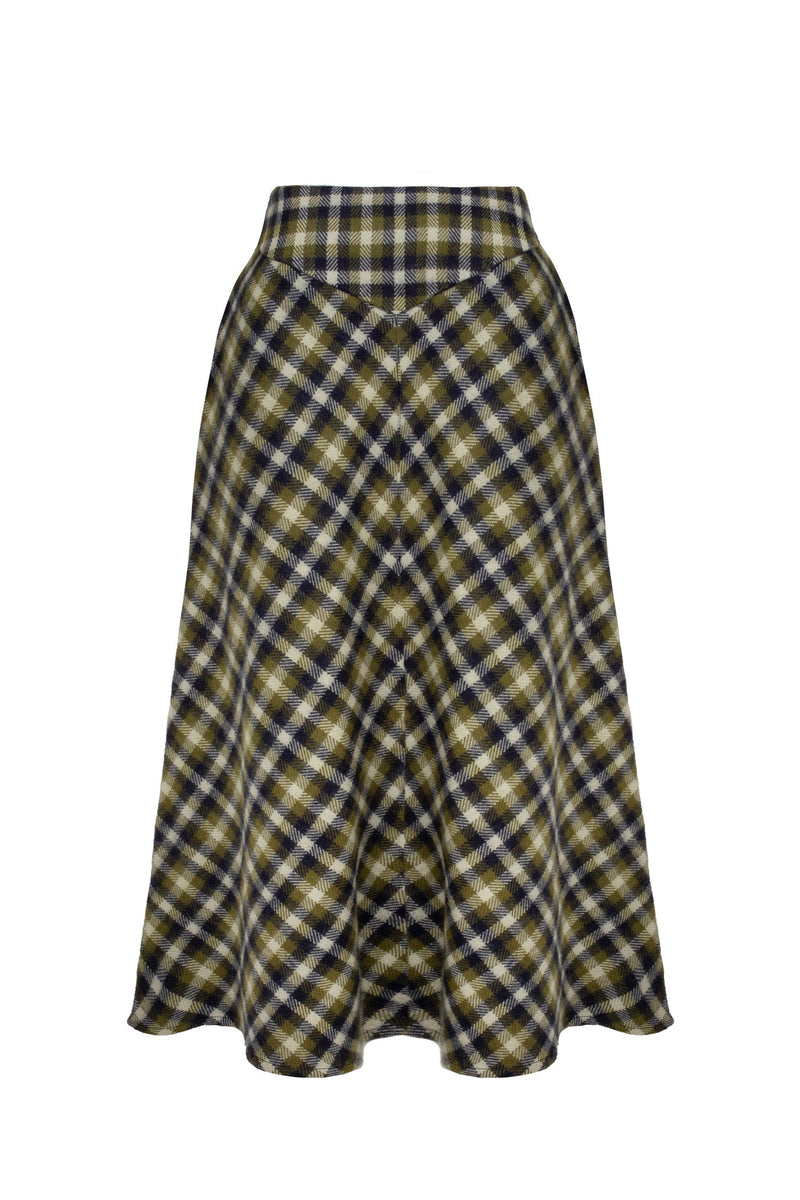 Penrith Midi Skirt in Forest Tartan