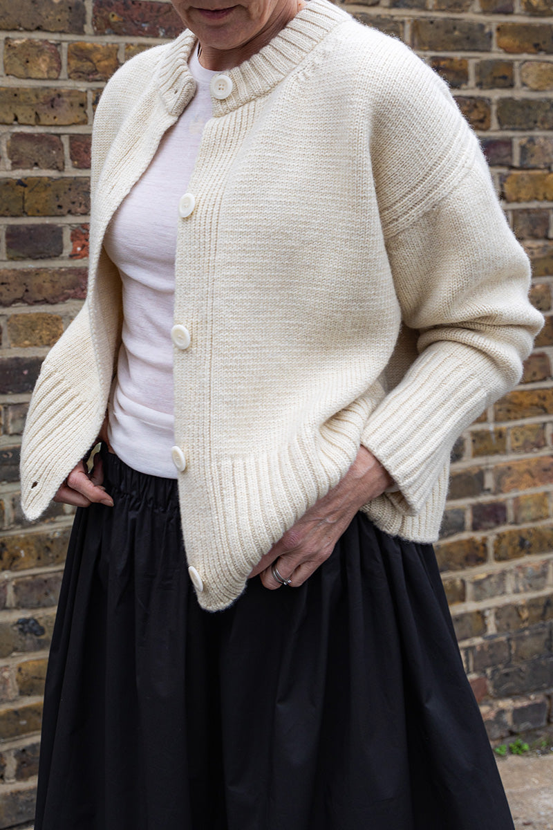 Raye British Wool Cardigan Red