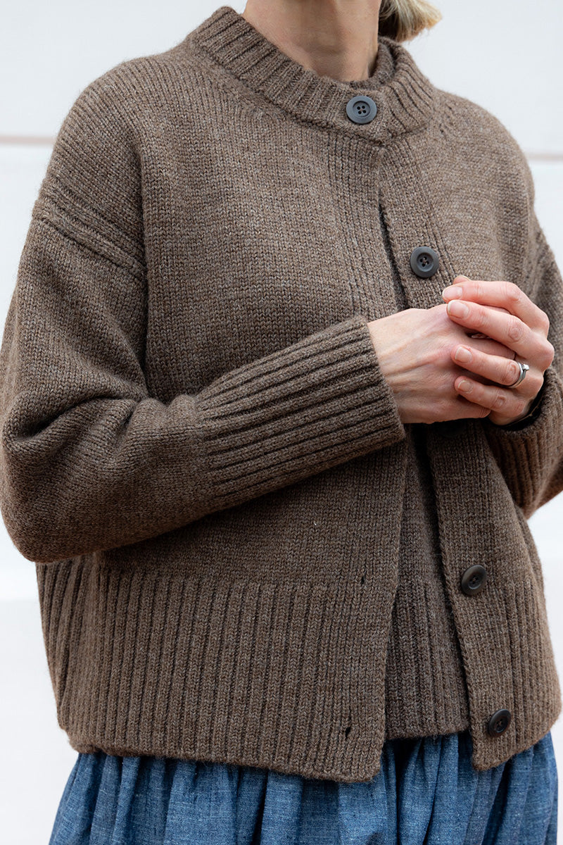 Raye British Wool Cardigan Peat