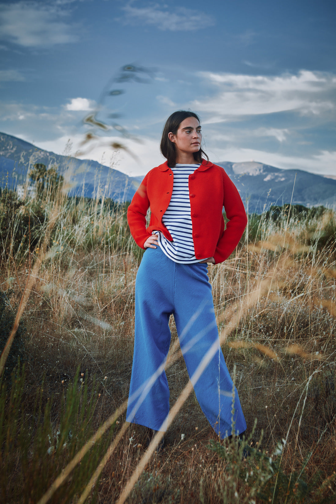 ROSA Summer Jacket in Organic Cotton - Red - L'ENVERS