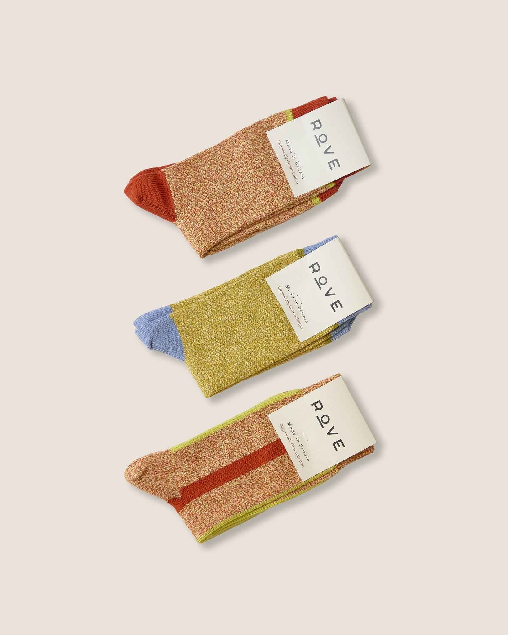 Organic Cotton Socks 3 Pairs | Tomato