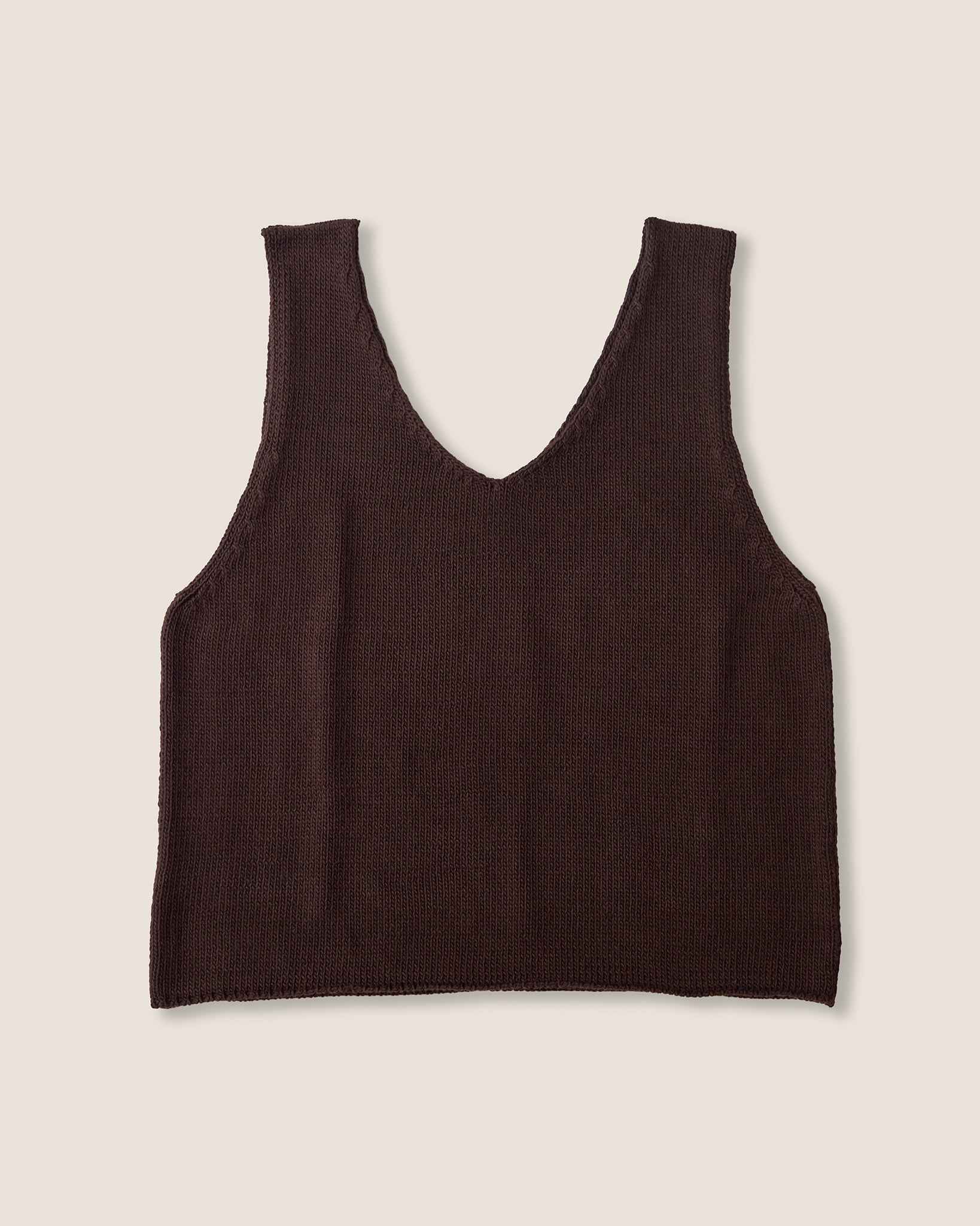 Organic Cotton Knit Top | Chocolate