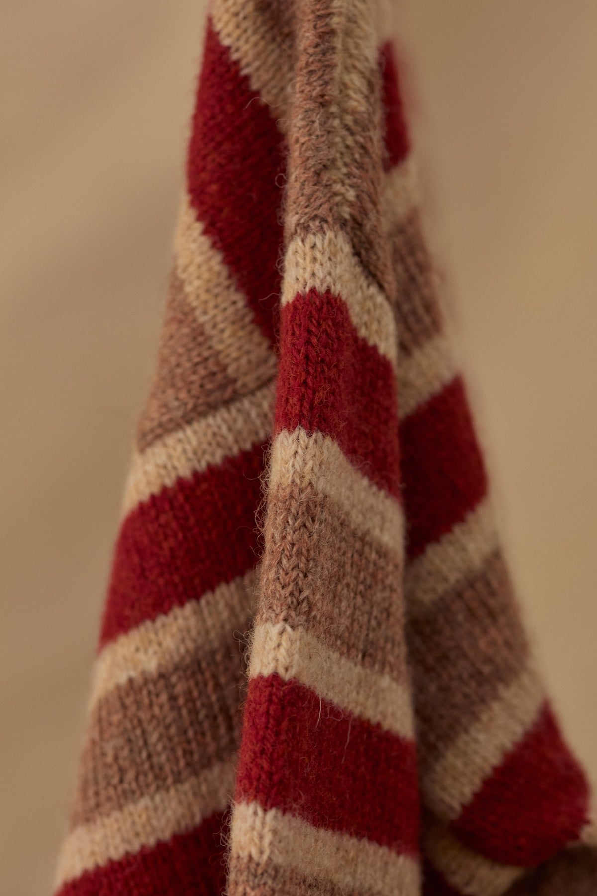 Striped Funnel Neck Sweater | Rose