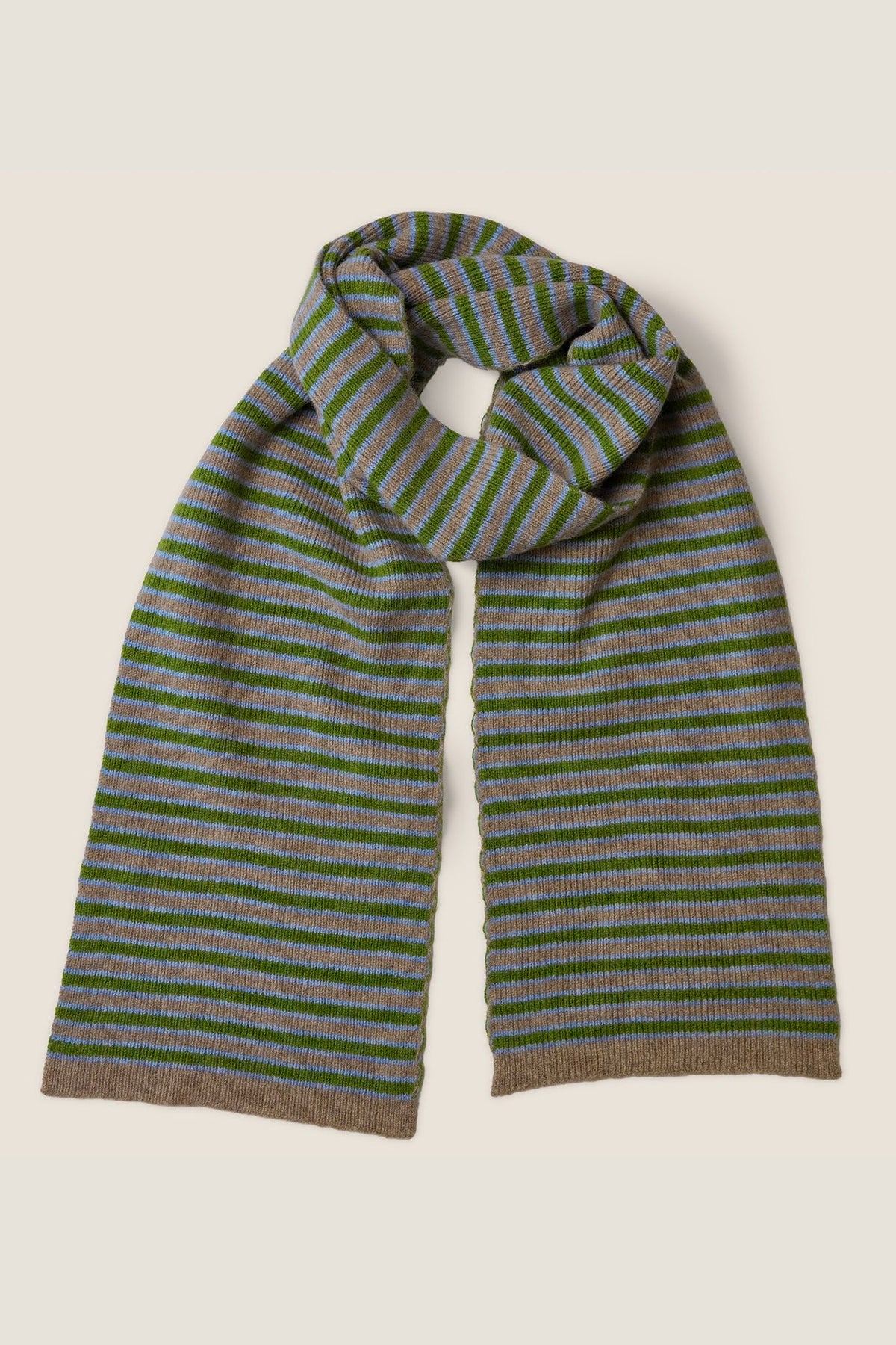 Rib Striped Scarf | Matcha