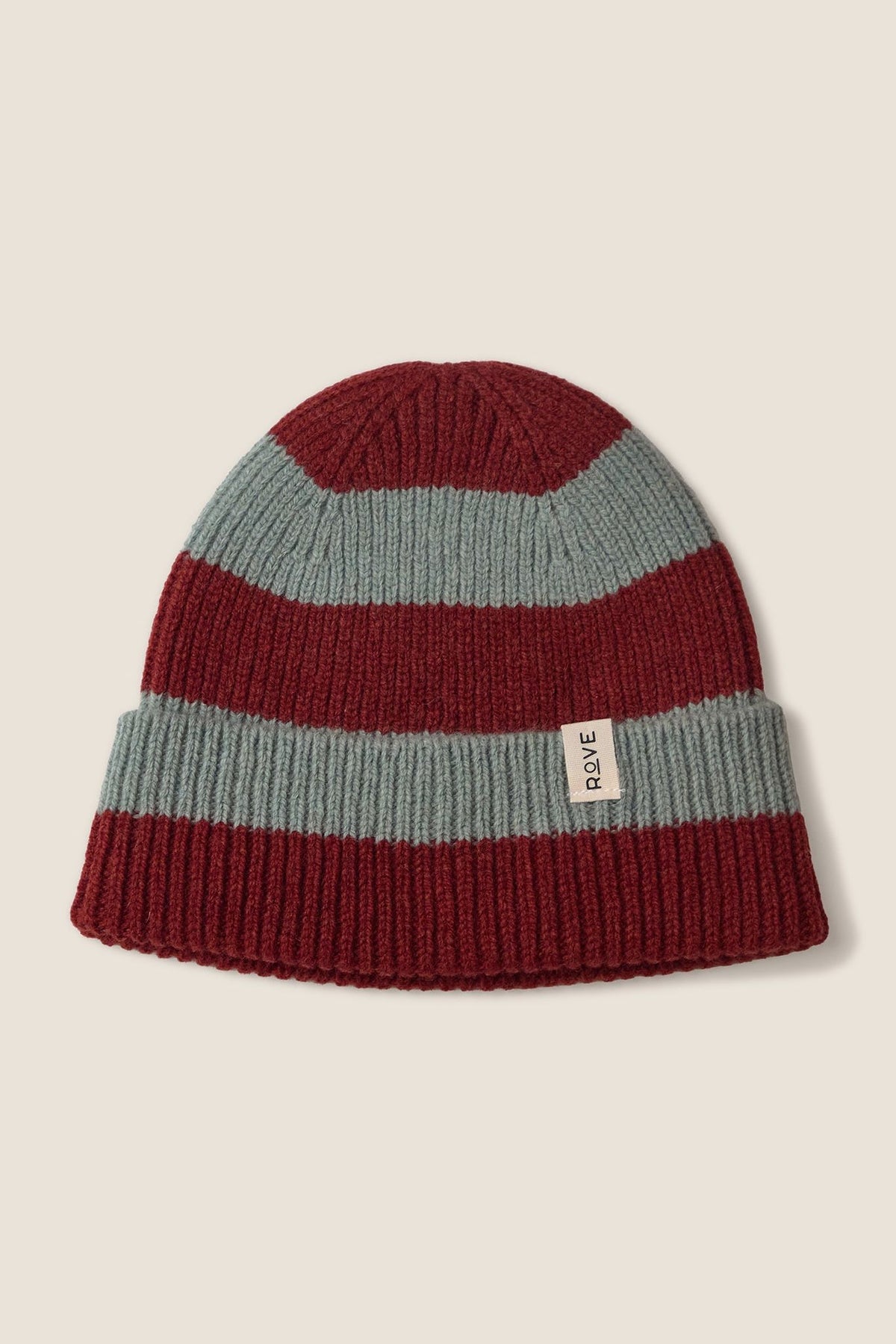 Striped Lambswool Beanie | Berry