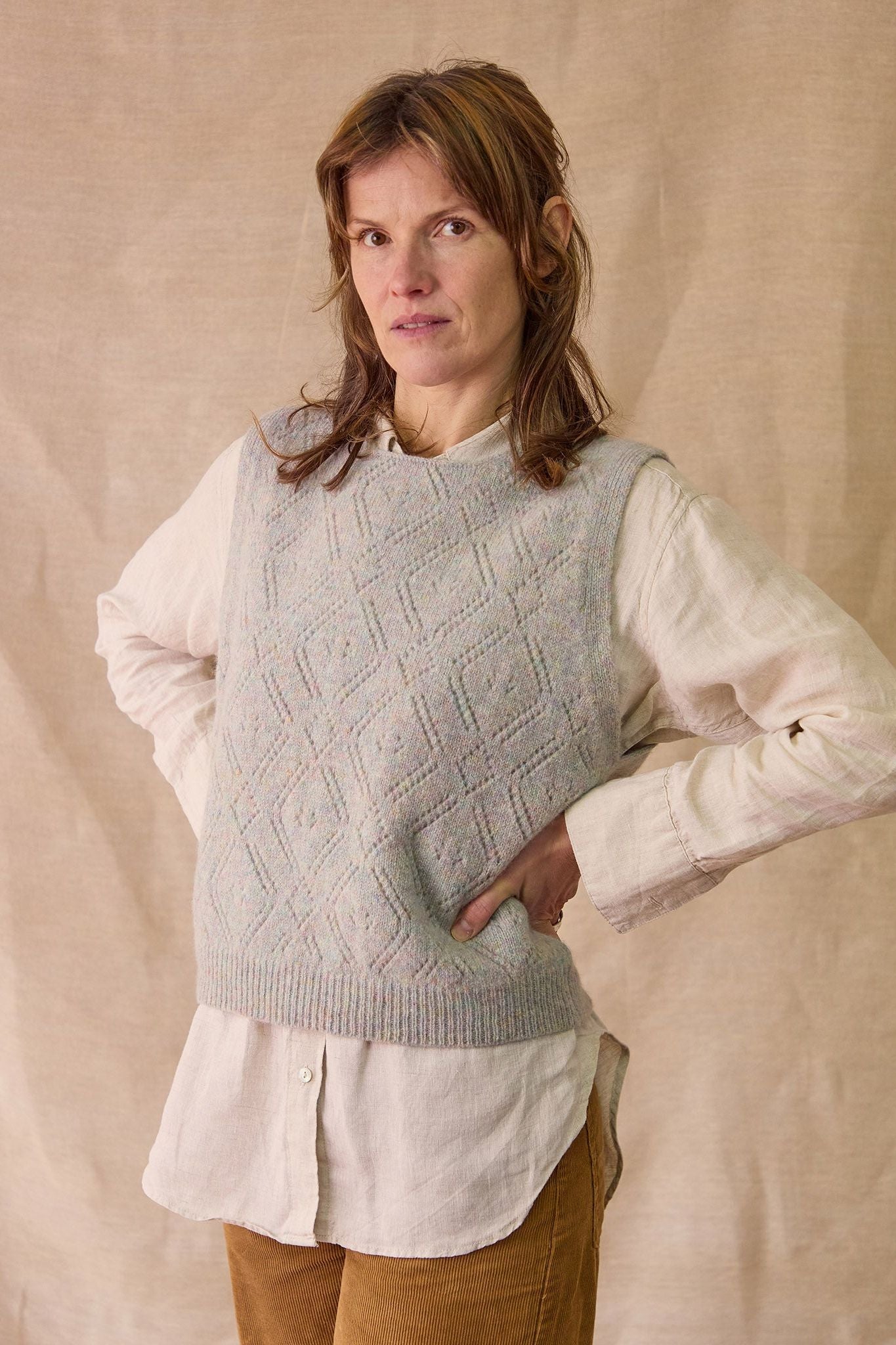 Diamond Open Knit Top | Opal