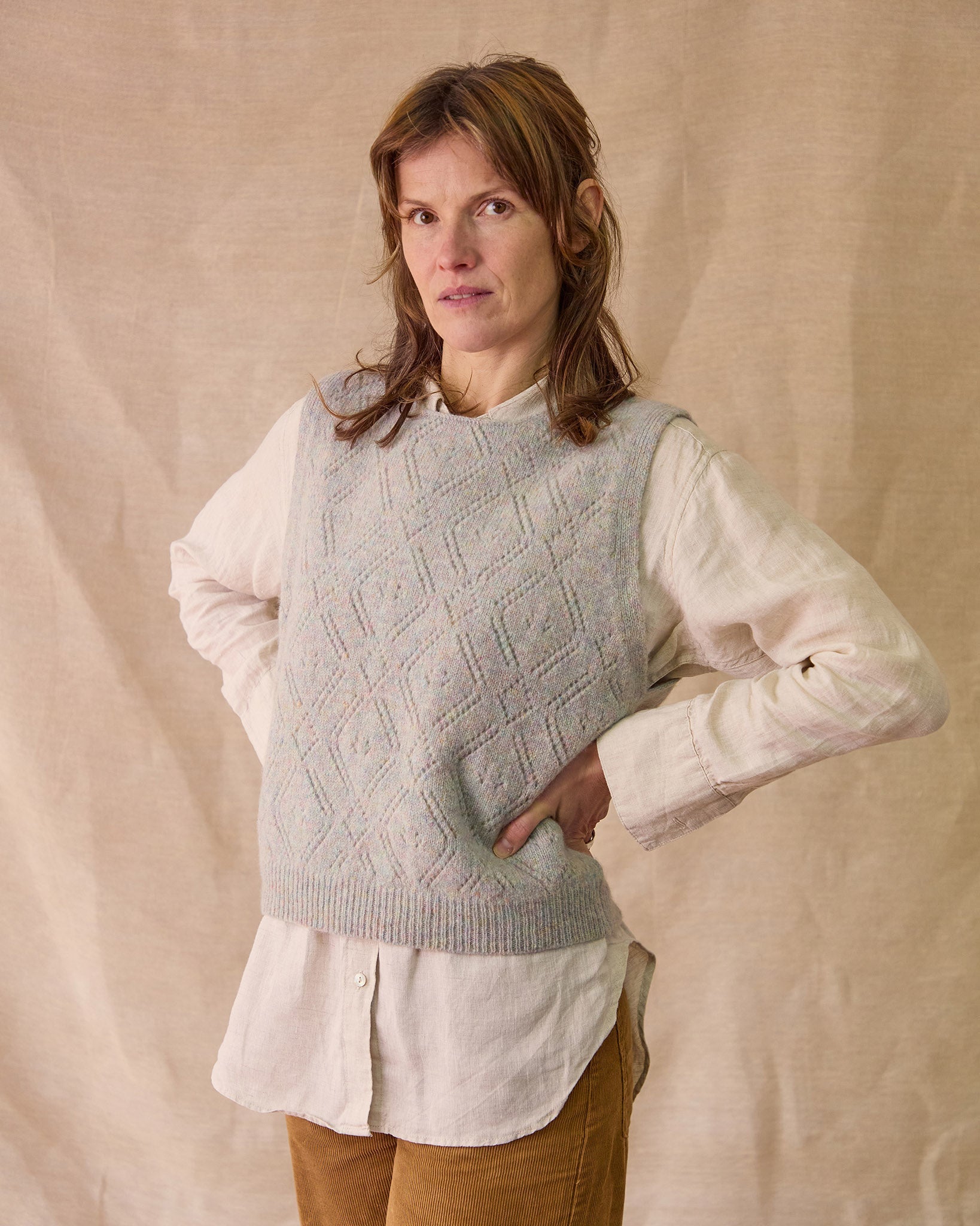 Diamond Open Knit Top | Opal