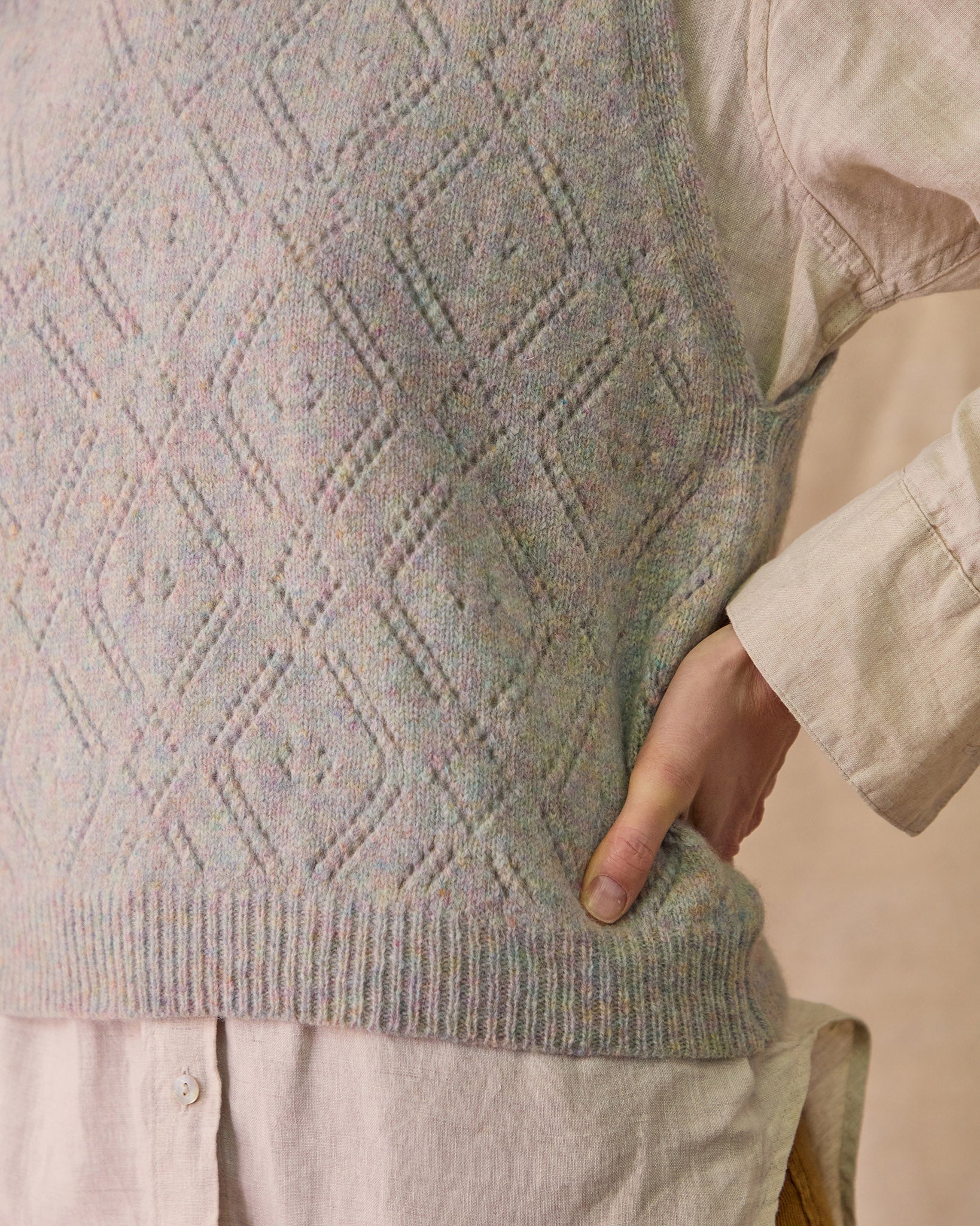 Diamond Open Knit Top | Opal