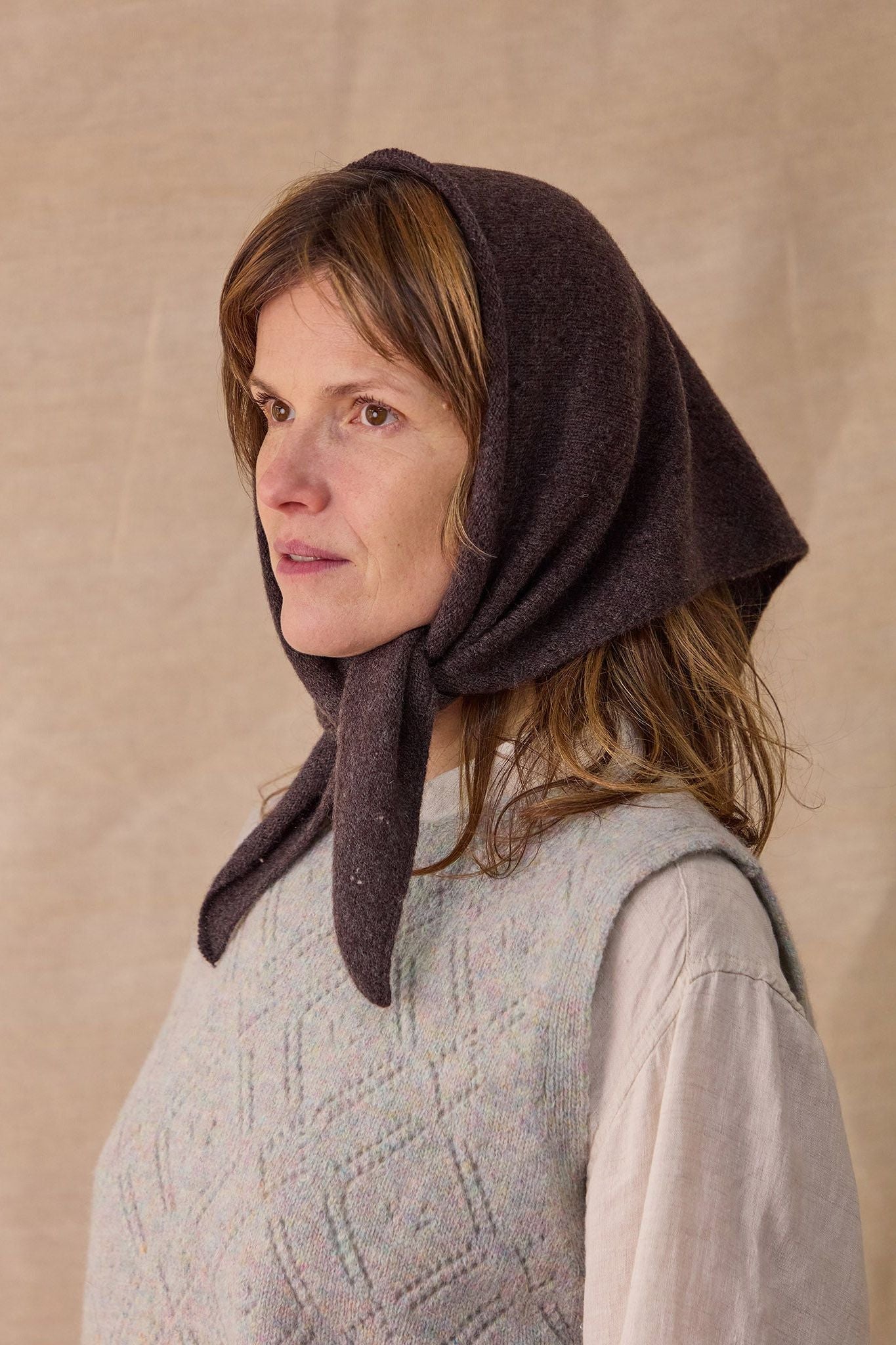 Pointelle Neckerchief | Dark Brown