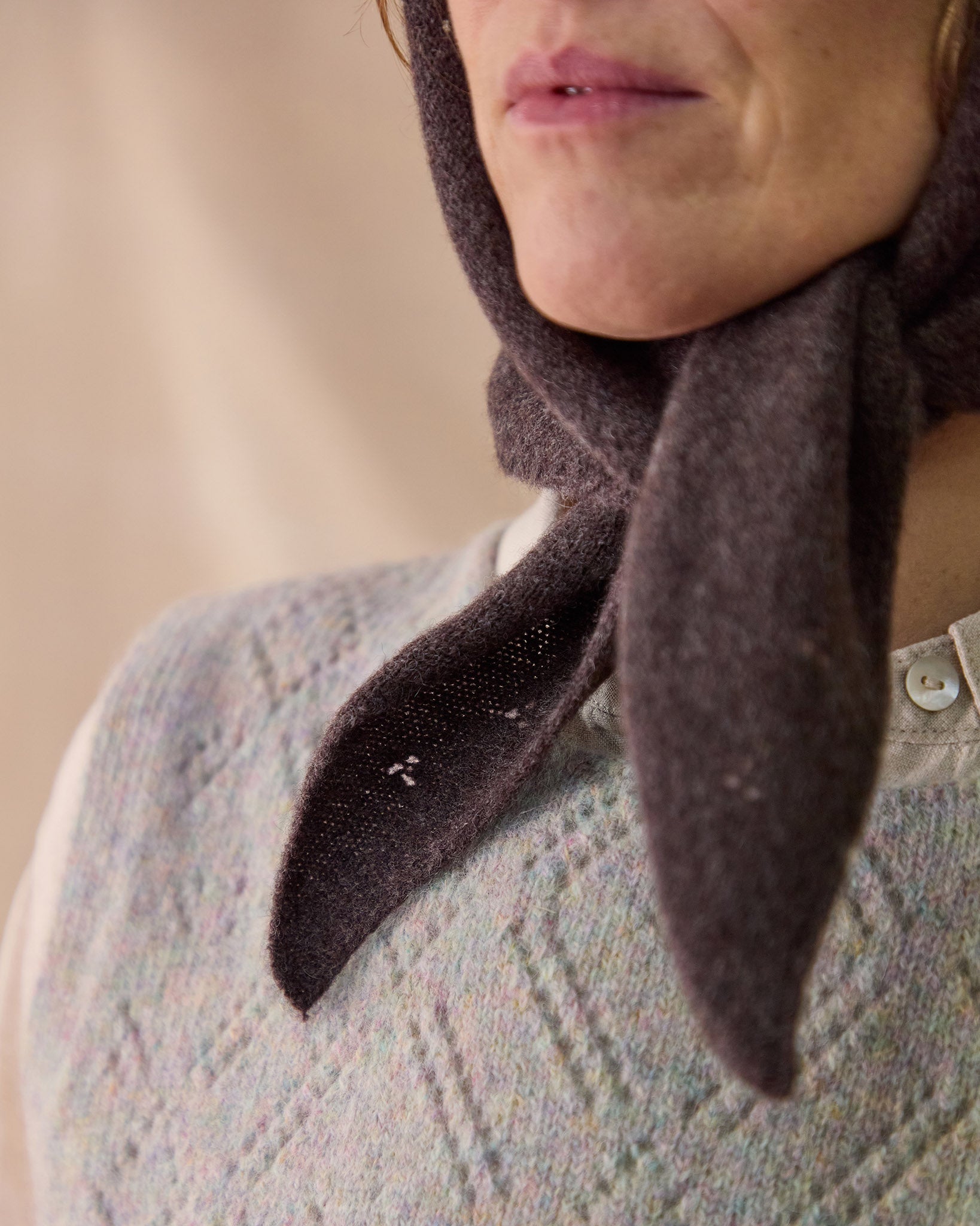 Pointelle Neckerchief | Dark Brown