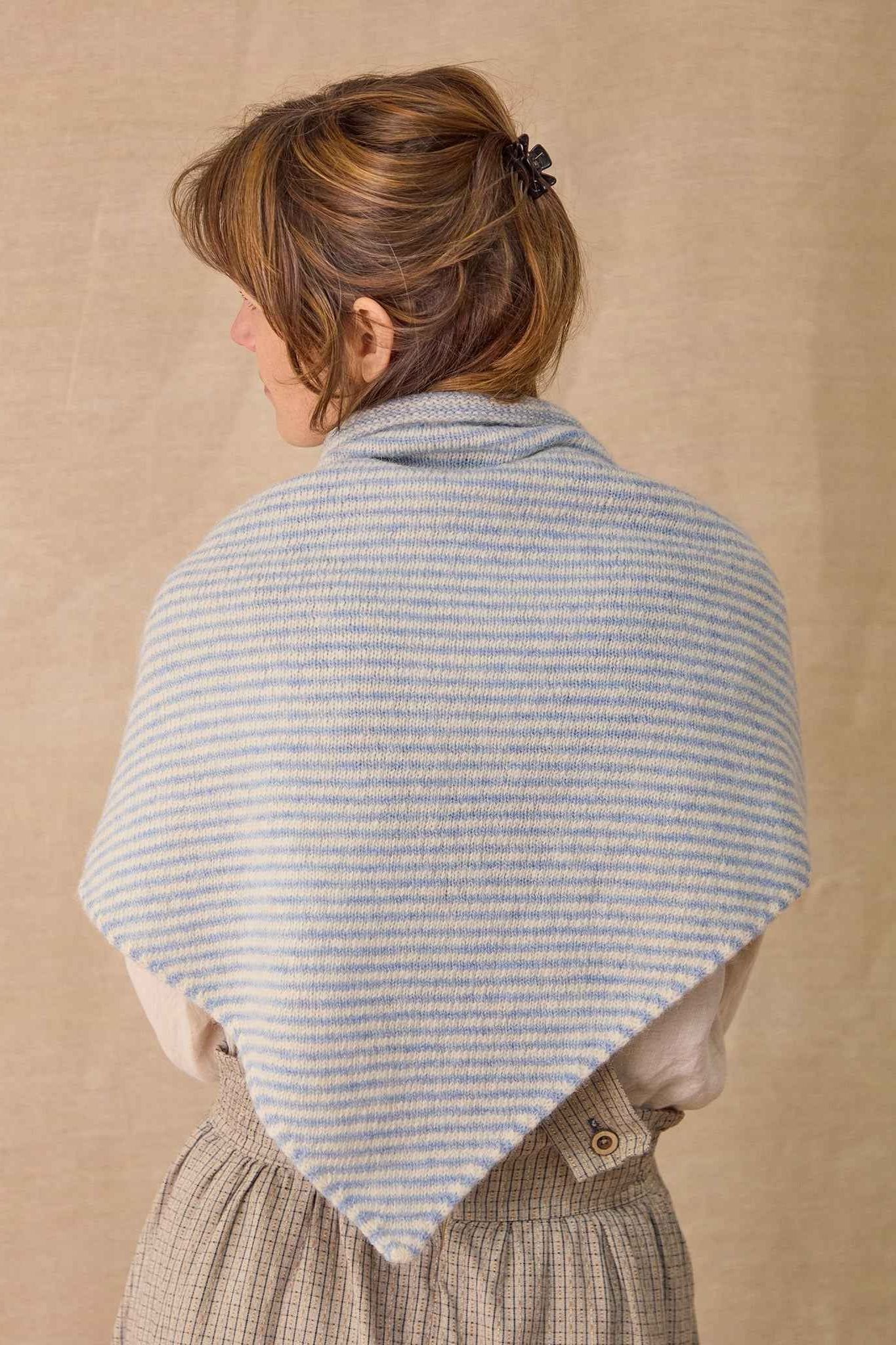 Triangle Scarf | Pale Blue Stripe