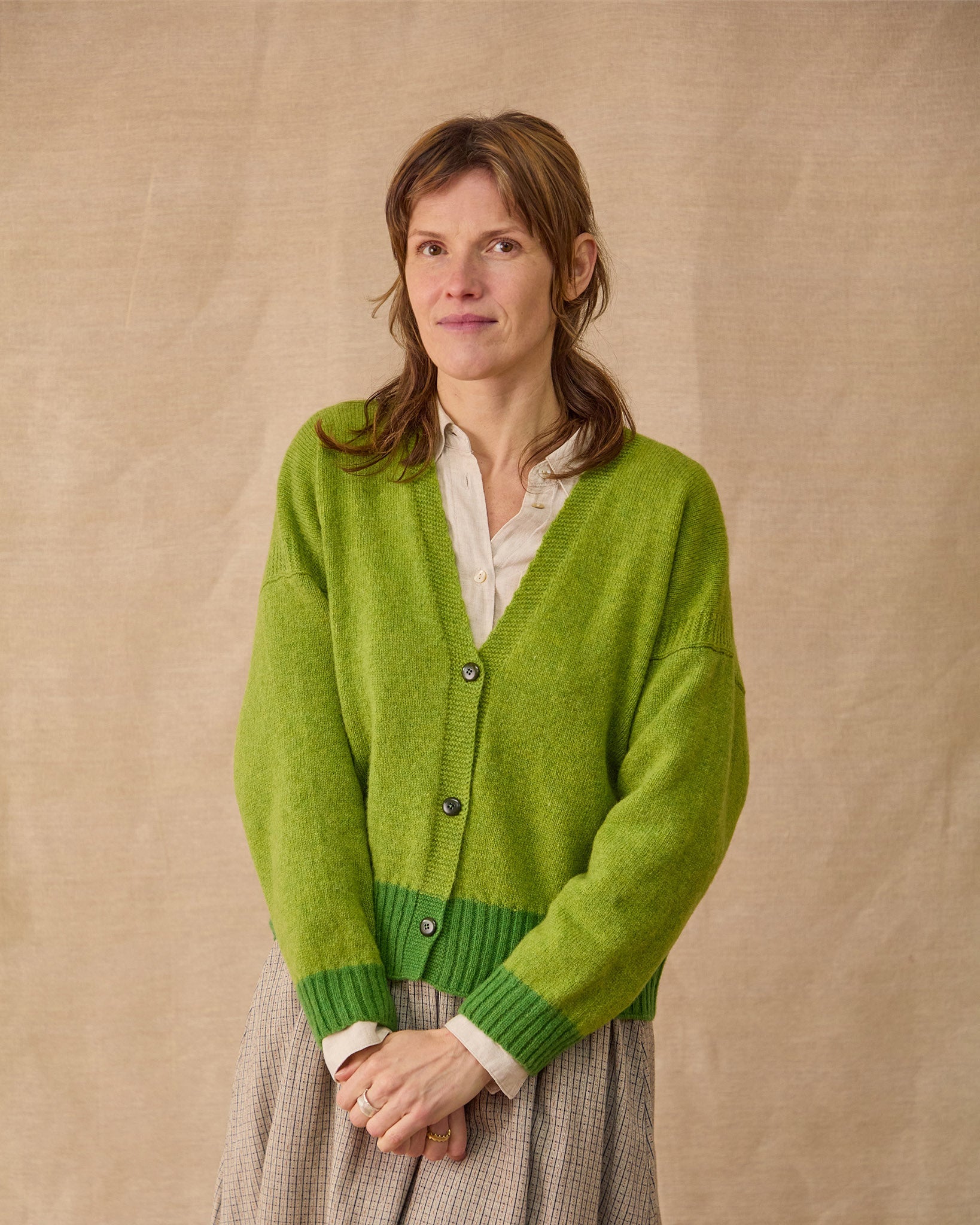 Boxy Cardigan | Chartreuse
