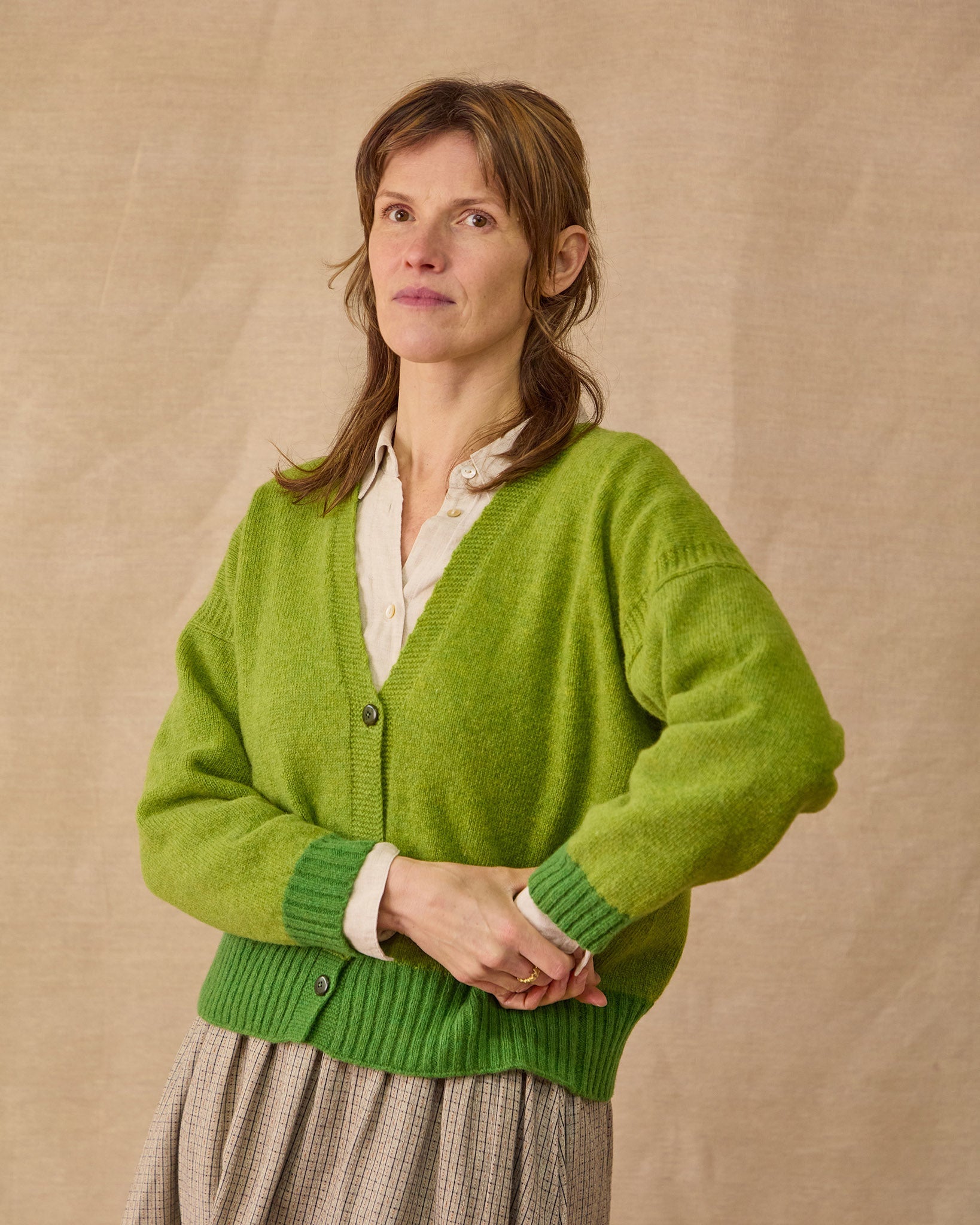 Boxy Cardigan | Chartreuse