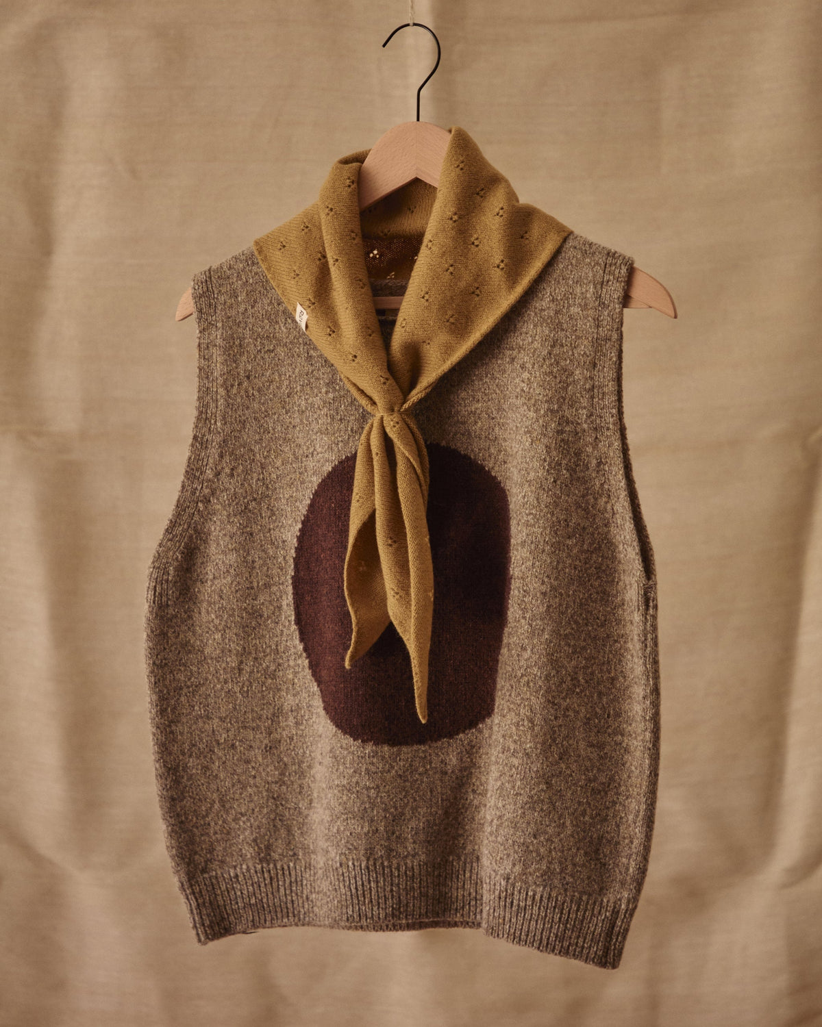Dot Knitted Top | Brown