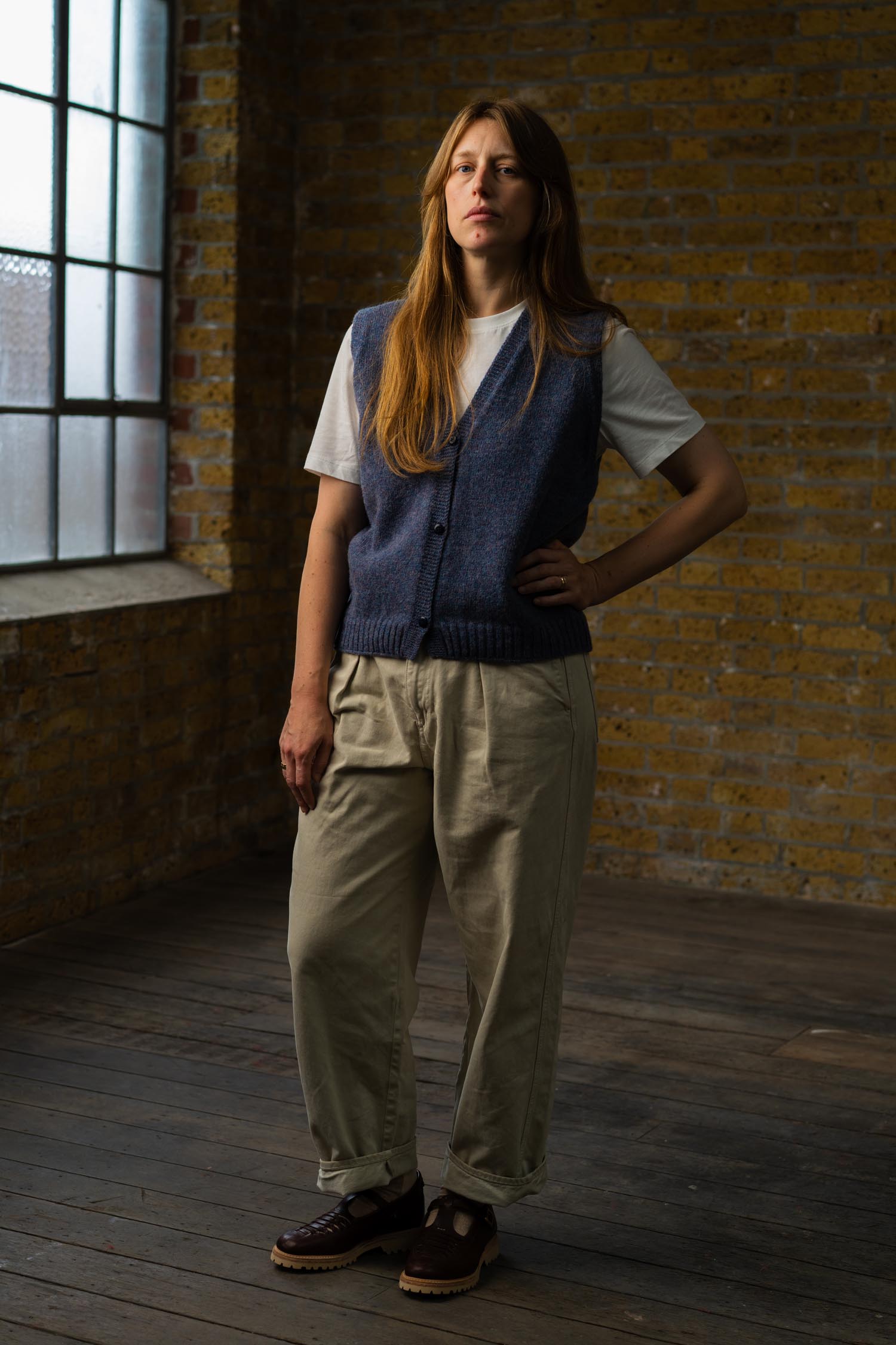 Button Up Vest | Cornflower